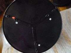 Fashioned Metal End Table with Storage