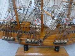 Nice HMS Victory Wooden Sailing Ship - 20" W x 19.5" H