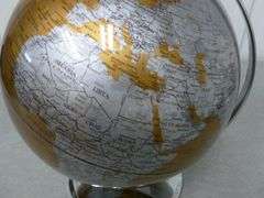 Nice 10" World Globe - Chrome Plated Steel Base