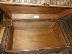 Large Wood Lined Wicker Trunk