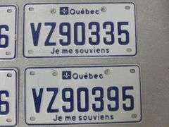 (4) Quebec License Plates