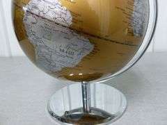 Nice 10" World Globe - Chrome Plated Steel Base