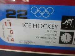 Collectible ' 1980 Miracle On Ice ' US vs Russia Olympic Hockey With Original Ticket Stub