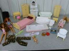 Large Group Of Doll Furniture / Accessories / Barbie Dolls