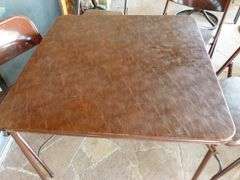 Samsonite Brownstone (5) Piece Card Table & Chair Set