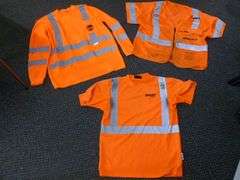 Group Of (3) Burlington Northern / Santa Fe Men's Work Shirts / Vest Size Medium / Large
