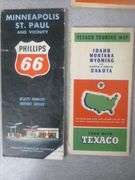 Group Of (8) Vintage Oil Company Road Maps