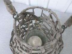 Basket Themed Candle Lantern / With New Pillar Candle