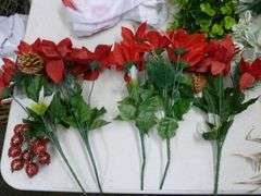 Group Of Nice Christmas Themed Artificial Plants / Decor Items - Related Items