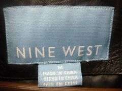 Nine West Women's Black Leather Jacket Size Medium