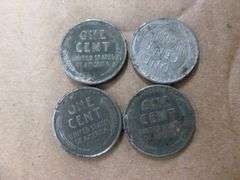 (4) Steel Wheat Lincoln Pennies - (2) 1943 D - (1) 1943 and (1) 1943 S