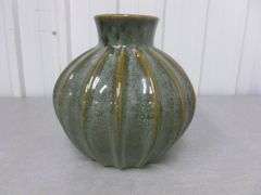Nice Glazed Ceramic Vase - 9" Diameter x 9.5" H