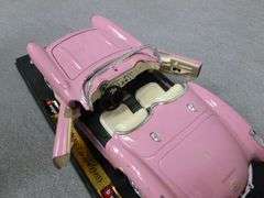 Collectible Bburago Pink Corvette - Die Cast Metal Car - 7" L