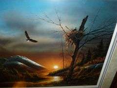 Beautiful Large Terry Redlin " Flying Free " Signed & Numbered - Framed & Matted Print With COA