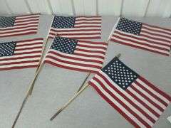 Group Of (6) 8" x 12" Cemetery US Flags