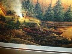Beautiful Terry Redlin " Evening Solitude "Framed & Matted Print 21.5" x 28"