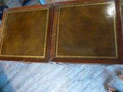 (2) Nice MCM Leather Top Wooden End Tables