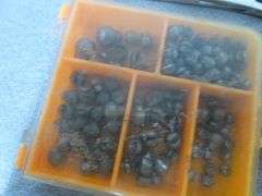 Group Of Fishing Baits / Tackle - Includes An Organizer Loaded Up With Jig Heads / Ice Fishing Baits