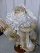 (2) Large Santa Mantle Decorations - 16" - 17" H
