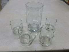 (5) Piece Glass Liquor Set