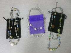 (3) Nice Faux Stone Themed Women's Necklaces