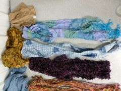 Large Group of Women's Scarves Including Vintage