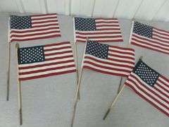 Group Of (6) 8" x 12" Cemetery US Flags