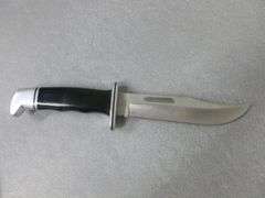 Large Buck USA 119 Stainless Hunting Knife With Leather Sheath - 10.5" L