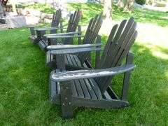 (4) Heavy Duty Wooden Adirondack Chairs