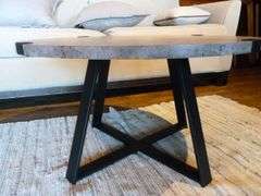 Nice Metal Framed Round Top Coffee Table