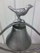 Nice Stand Mounted Cast Iron Bell With Bird Topper - 11" x 17.5"