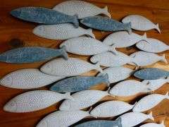 Large Fish Themed Metal Art Wall Decoration