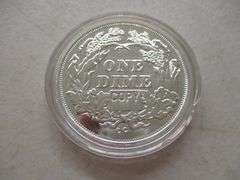 Replica Silver Plated 1873-CC Seated Liberty Dime -