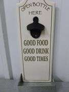 Nice Wooden Drink Themed Sign With Bottle Opener