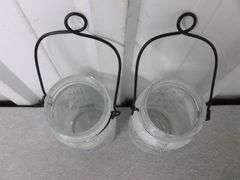 (2) New Jar Themed Candle Lanterns