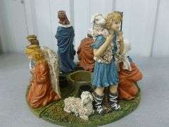 Nice Nativity Advent Candleholder Set - Molded Resin