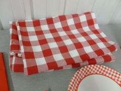 Large Group Of Picnic Items - Table Coverings