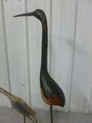 (2) Heron Themed Mantle Decorations - 14" & 26" H
