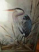Large Williamson " Blue Heron " Framed Print 27" x 38"