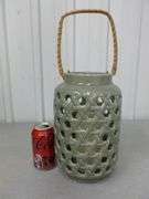 Nice Pottery Candle Lantern / With New Pillar Candle