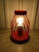 Metal Basket Themed Dresser Lamp - 10" H