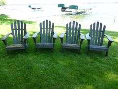 (4) Heavy Duty Wooden Adirondack Chairs