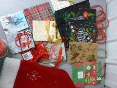 Group Of Christmas Decor / St. Nick Sacks / Gift Bags