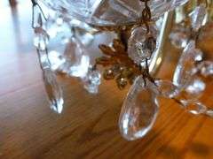 Beautiful Crystal Chandelier Style Hard Wired Light - 36" L
