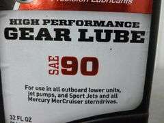 (2) New Mercury SAE 90 - 1 Quart Gear Lube - (1) Partial Container