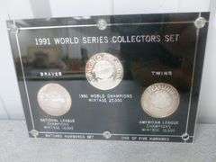 Collectible 1991 MLB - League / World Champion (3) Piece .999 1Oz Silver Coin Set