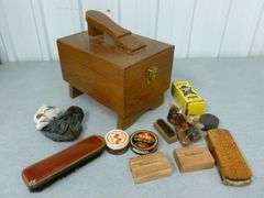 Shoeshine Kit With Dovetailed Wooden Case