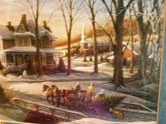 Beautiful Terry Redlin " Homeward Bound " Framed & Matted Print 19" x 25.5"