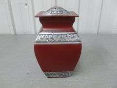 New Cast Aluminum Urn - 5" x 5" x 8.5" H