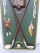 Davis Golf Clubs - Wooden Sign With Thermometer - 10" x 24"